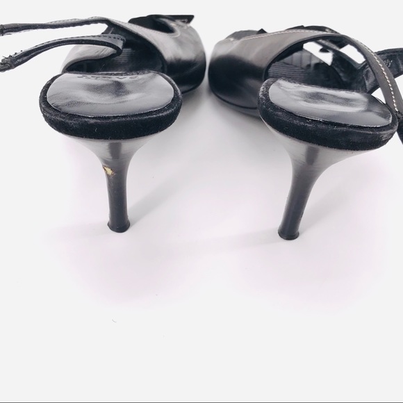 Black Open Toe Leather Sandals Bally Sz 38.5 - Picture 7 of 8